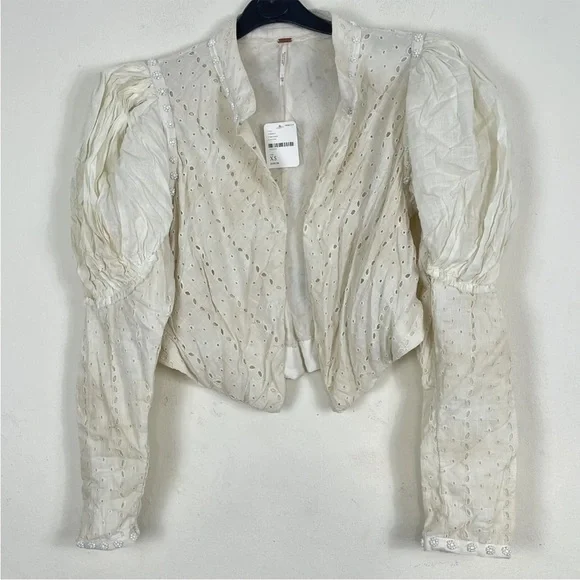 Free People Romantic Revival Lightweight Fitted Jacket XS Ivory BNWT £448. - Picture 9 of 9